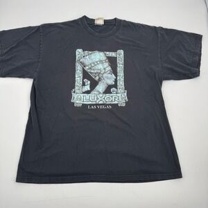 Luxor Las Vegas Egyptian Queen Graphic Shirt Mens XL Black Pyramid Creations Y2K